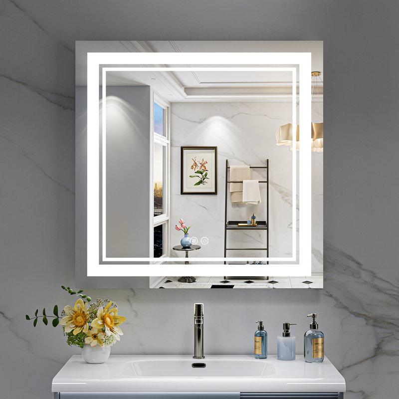 Jayce LED Vanity Mirror with Memory Function, 3 Color Temperatures & Dimmable Light, Anti-fog Tempered Glass ETL Listed Mirror