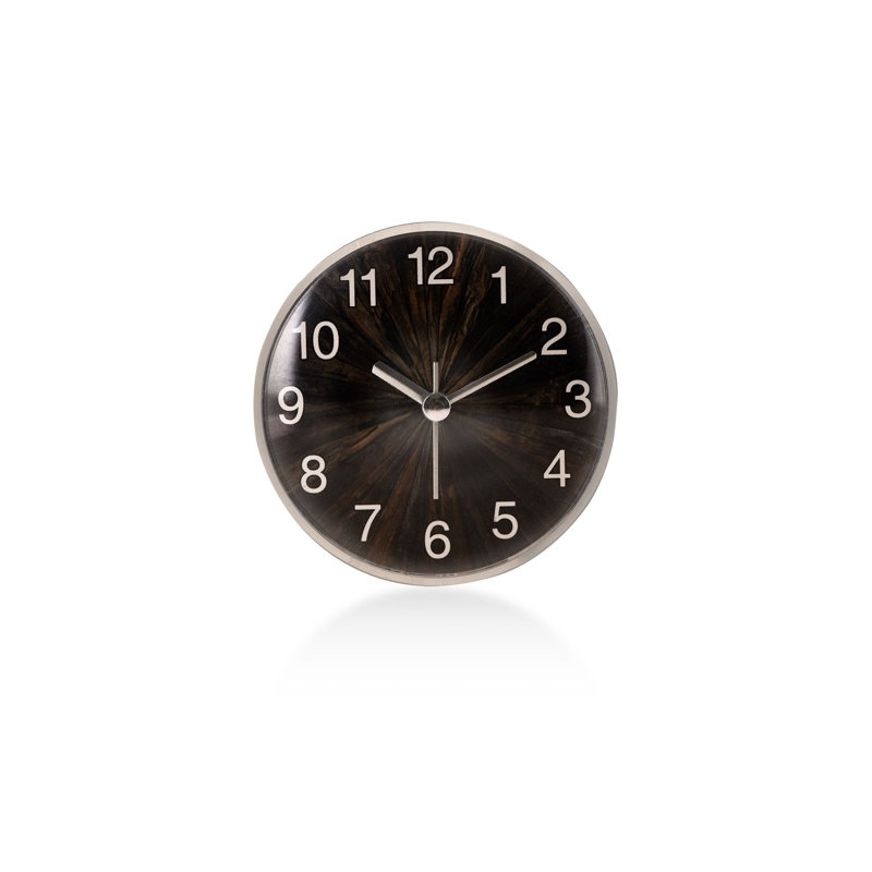 Elegant Decorative Wall Clock, Dark Brown, 9.1 in Diameter | 100% Plastic, Thickness: 0.3 in | Stylish Home Decor for Living Room, Office, or Kitchen | Functional Timepiece with Modern Aesthetic