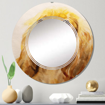 Portrait d'un épagneul cocker Golden Retriever - miroir mural traditionnel rond