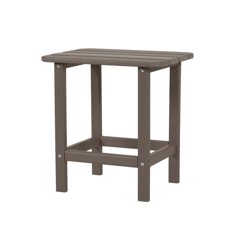 Highland Dunes HDPE Adirondack Side Table, Brown, Brown