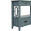 Console avec 4 tiroirs et 1 tablette bleue, tablette de style vintage en pin massif, bleue -