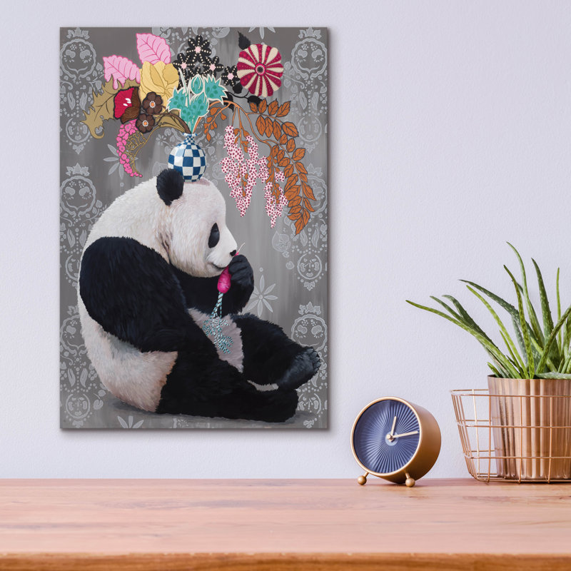  «Paper Panda» par Heather Gauthier, art mural en verre acrylique, 12 po x 16 po