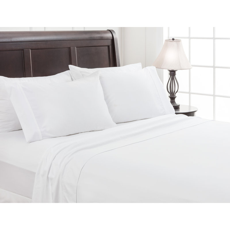 Ultra Soft Microfiber Percale Sheet Set, King Sheet Set + 1 Fitted Sheet + 2 Pillowcases, White
