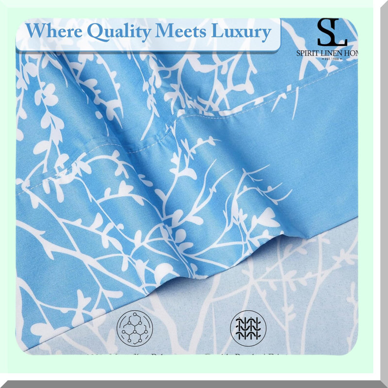 Luxury Soft Full Size Microfiber Bed Sheet Set - 4 Piece Polyester Sheets for All Seasons in Foliage Taupe - Full Size Sheets Set