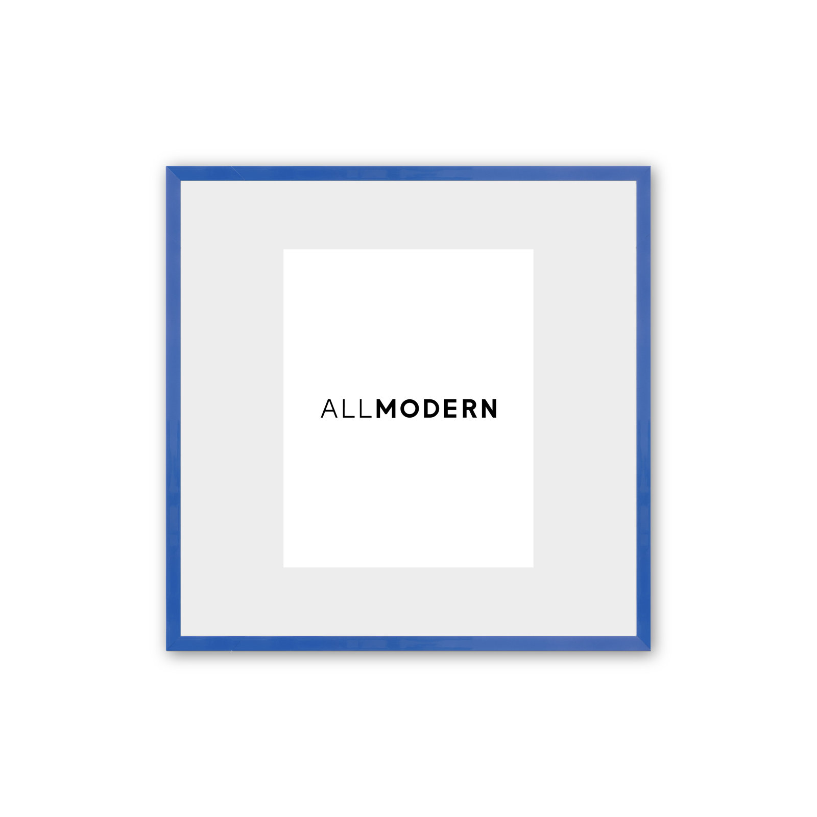 Benny Solid Wood Picture Frame, Seaport Blue, Included Mat, 13.75" x 13.75"