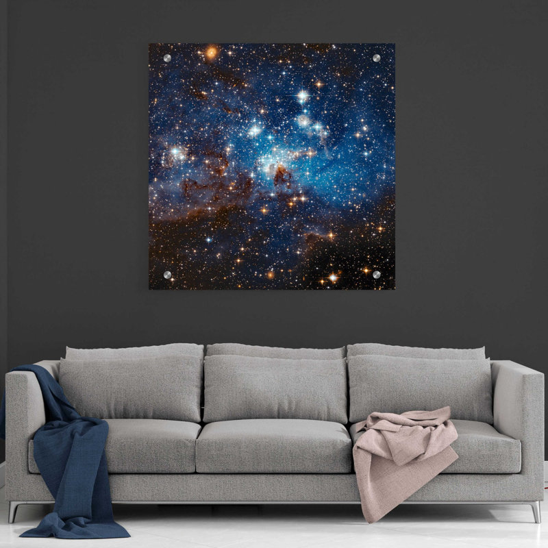 "LH 95 Star Cluster" Hubble Space Telescope Acrylic Glass Wall Art, 36" H x 36" W x 0.12" D