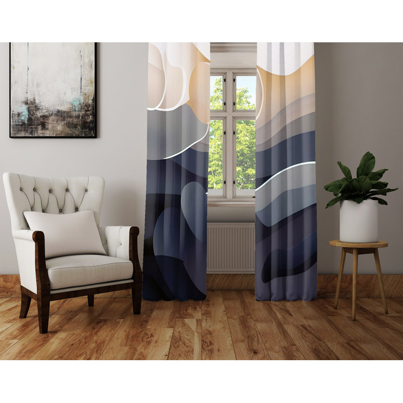 Paire de rideaux semi-transparents en polyester Demeray, L 20 po x L 82 po