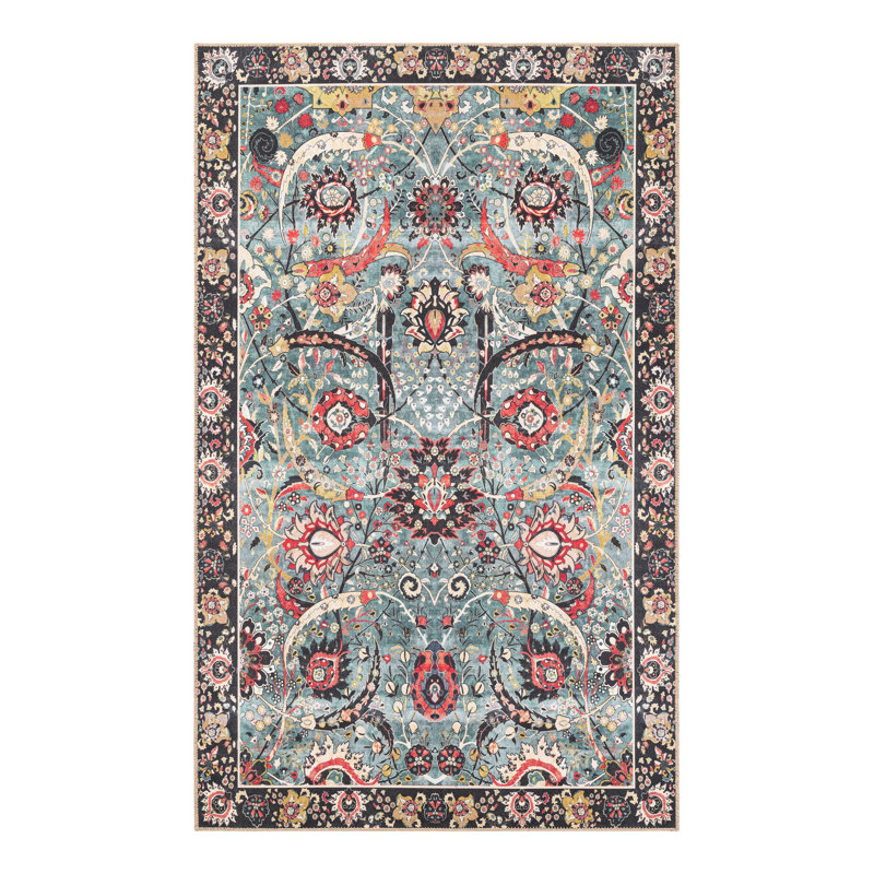 Maelei Performance Chenille Floral Indoor Rug, Rectangle 5'1" x 8'