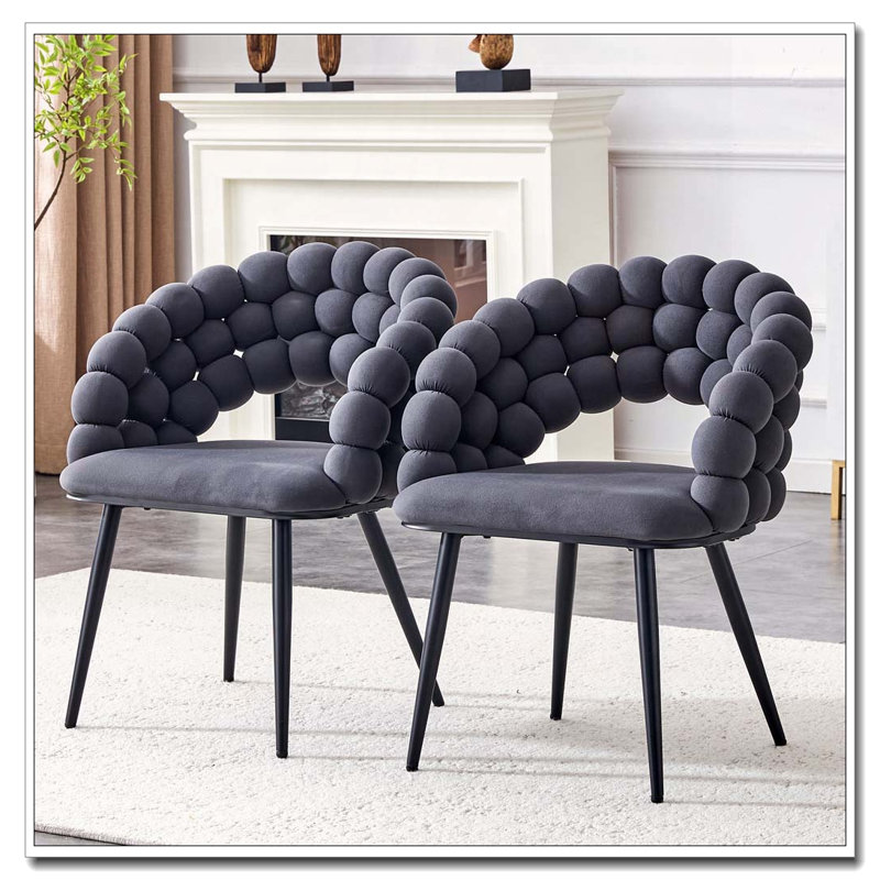 Chaises de salle à manger en velours, Noir