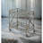 Antique Gold Serving Cart With Mirrored Top And Open Bottom Shelf Storage Metal In Compartment