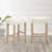 25.75" H Mid-Century Modern Saddle Stool Backless Upholstered Counter Stool with Wood Frame-1247161820