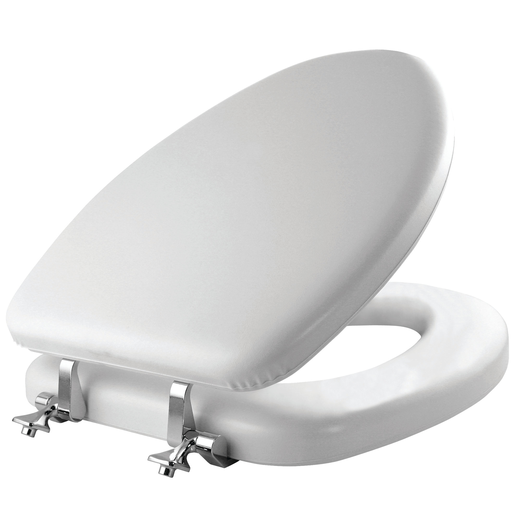 Siege De Toilette MAYFAIR Benton Slow-Close Elongated Toilet Seat With Chrome Hinges - Enameled Wood, Whisper Close Mayfair Bennett Toilet Seat