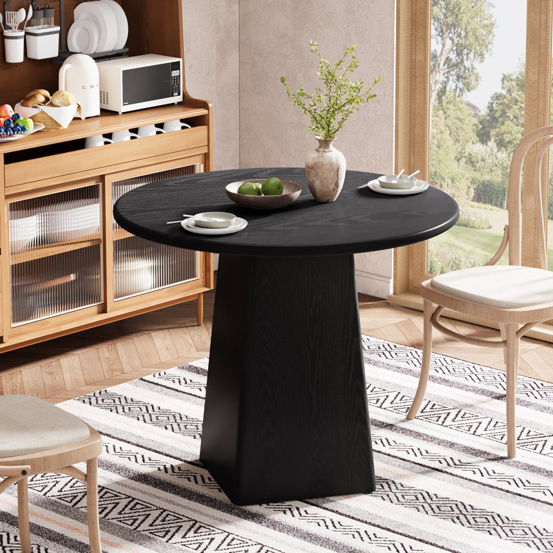 31.5-Inch Round Dining Table, Black