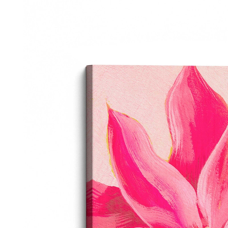 «Hot Pink Pointsettias II» par Grace Popp, reproduction d'art sur toile, H 18 po x l 12 po