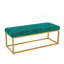 Banc de rangement pour hall d'entrée, banc avec structure en acier, cuir synthétique, salon, style Mid-Century moderne, charge 600 lb