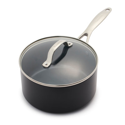 GreenPan Valencia Pro Hard Anodized Induction Safe Healthy Ceramic Nonstick Saucepan With Lid