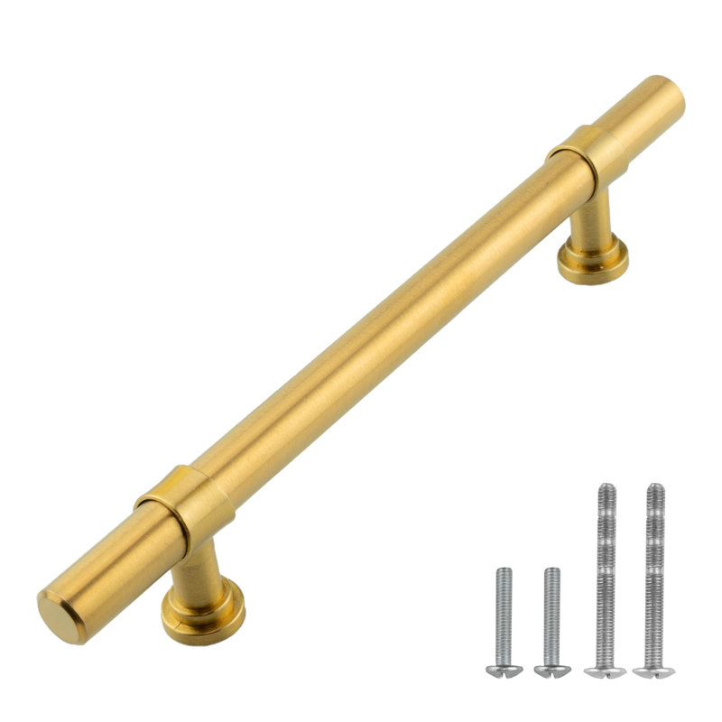 Cabinet Centre to Centre Bar Pull Handle, 5", Satin Brass Gold