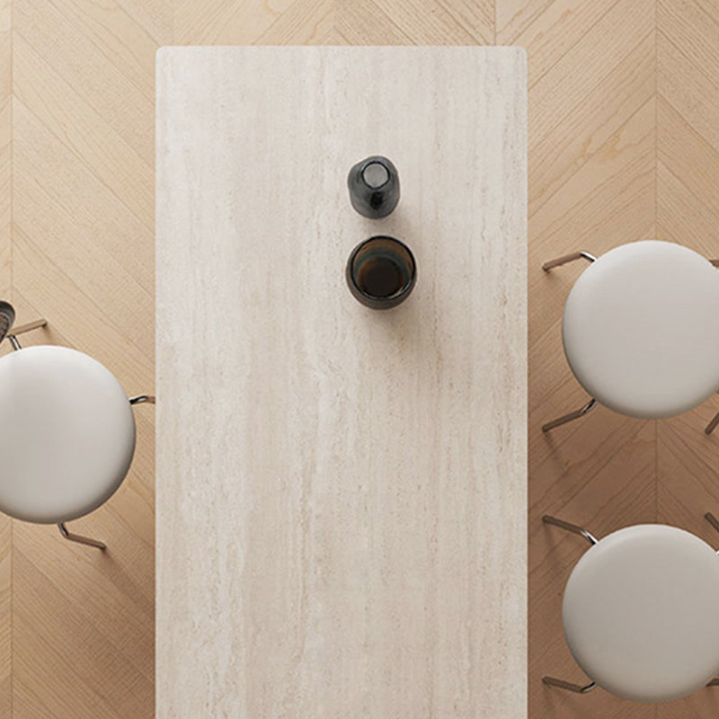 Table de salle à manger Thick, Beige clair, H 29,5 po x L 70,8 po x l 35,4 po, Beurre