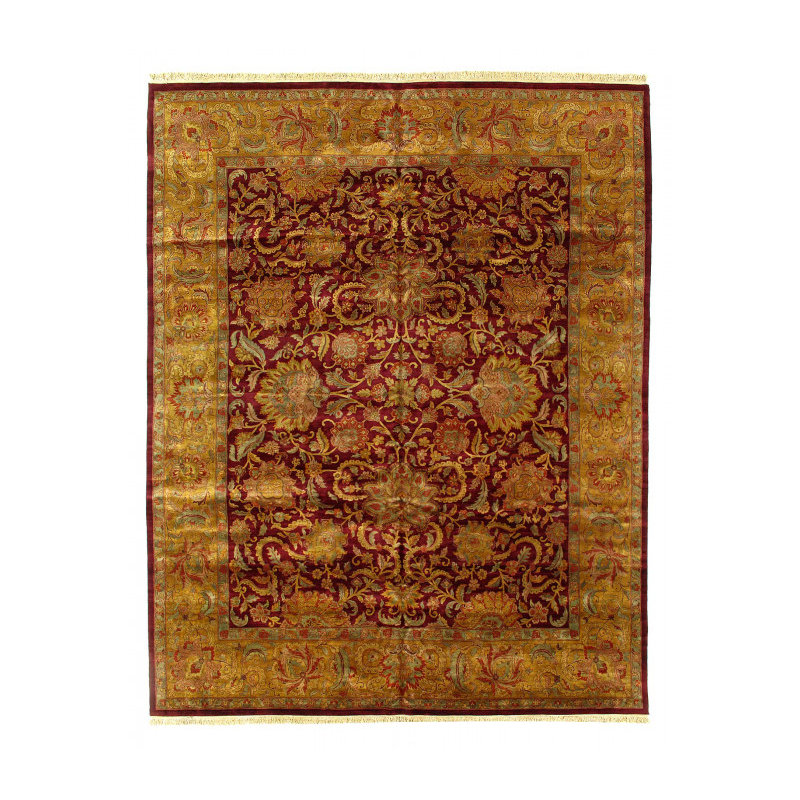 Tapis unique en laine rouille, doré 12 pi 4 po x 14 pi 9 po Alyson