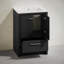 Meuble-lavabo autoportant 24 po Virage en chêne noir avec comptoir à 3 trous Virage-119665152-119665153-119665155