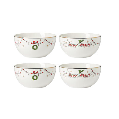 MERRY GRINCHMAS 16 oz. 4 Piece Grinchie Cereal Bowl Set