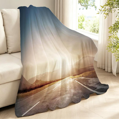Jeté en molleton transparent ultra doux, scène de paysage et imprimé recto