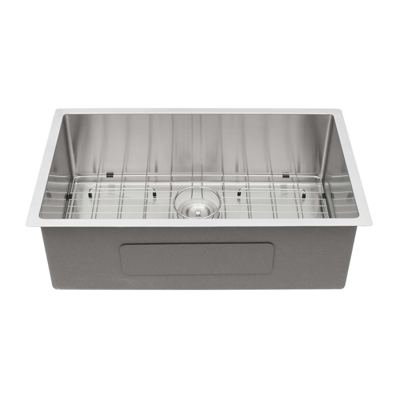 33x19x10"Undermount Single Bowl Stainless Steel Kitchen Sink, Matte Black