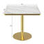 Table carrée bistro moderne tulipe 31,5 pouces avec plateau en faux marbre, facile à assembler, structure en métal robuste-1590138639