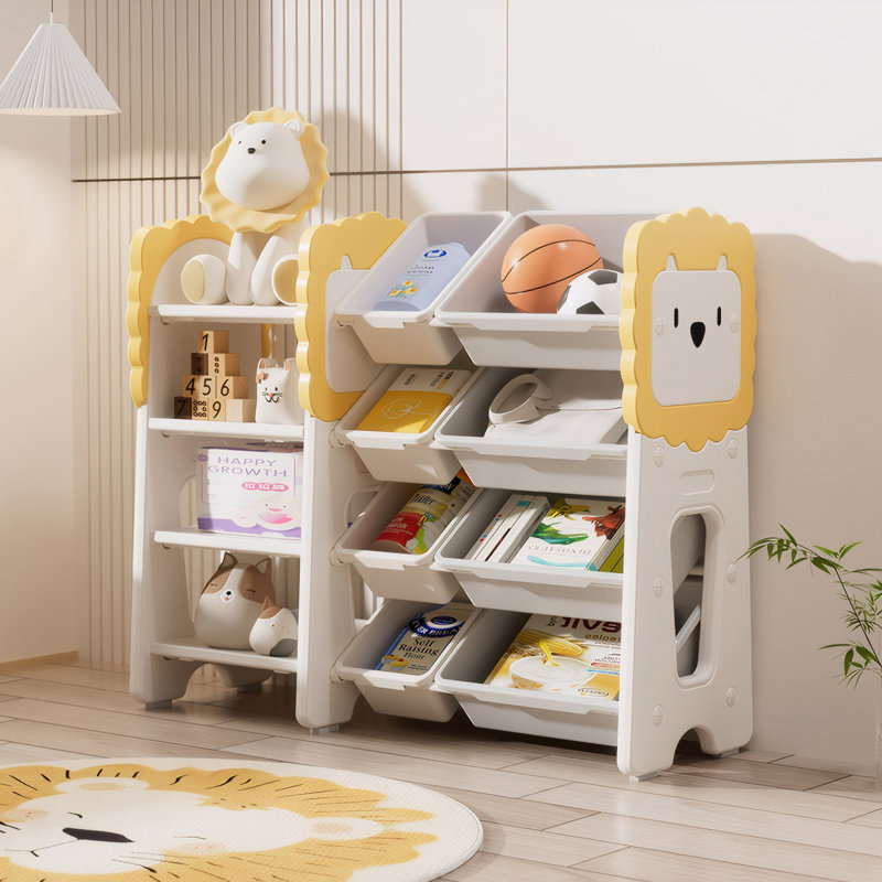 Bibliothèque pour enfants et rangement pour jouets avec bacs amovibles pour salles de jeux