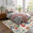 Vintage Floral Washable Rug, 5x7 Low Pile Soft Non Slip Area Carpet for Living Room Bedroom Kitchen Dining Office, Beige-1887760390-1887760386