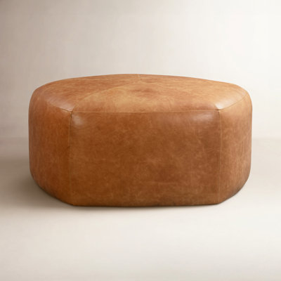 Felicia 37" Genuine Italian Leather Ottoman