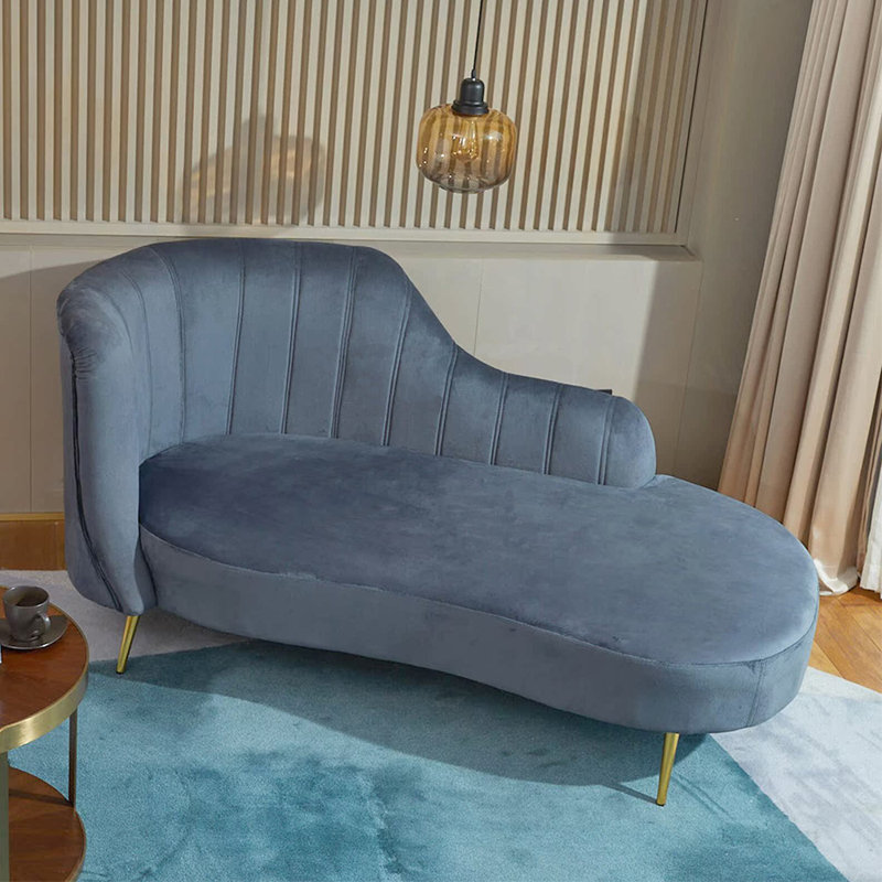 Chaise longue élégante, simple, moderne et créative, Orienté à gauche (vu de face), Gris ardoise