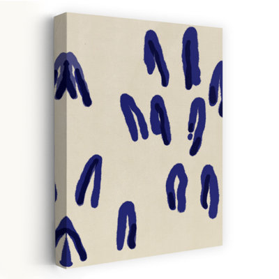 Organic Indigo Shapes Abstract Contemporary Minimalist Wall Art Print