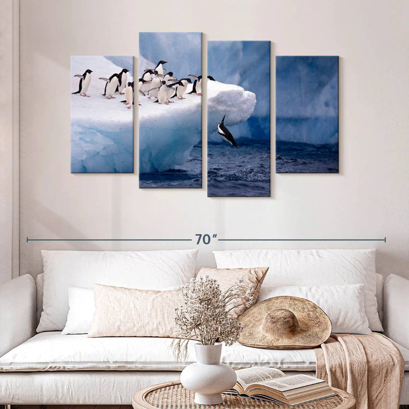 Brampt Penguins Diving, 32" H x 52" W