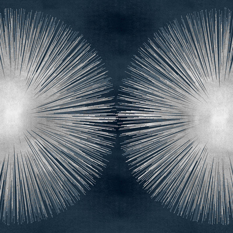Sunburst On Dark Blue Ii - reproduction d'art sur toile tendue, H 36 po x l 36 po