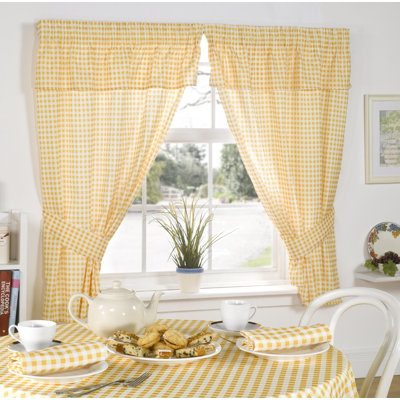Molly Gingham Ruffled Kitchen Curtain Kitchen Pelmet
