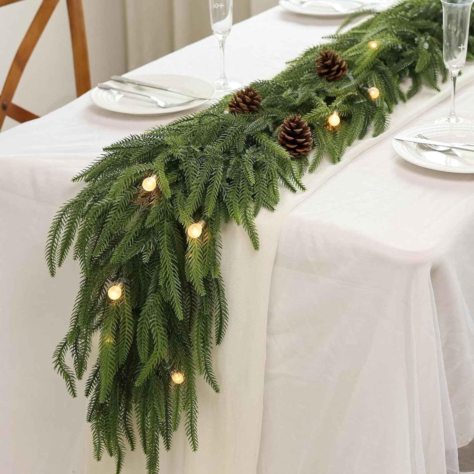 Norfolk Pine Christmas Garland, 9'