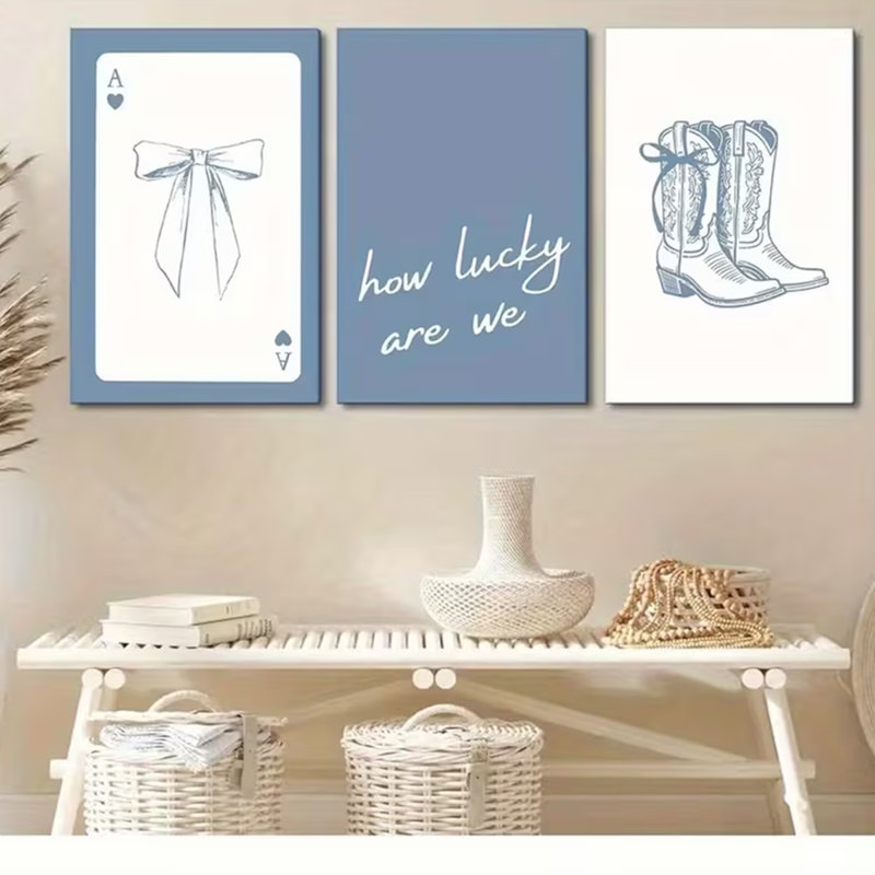 3 Piece Wrapped Canvas Print, 45 cm H x 90 cm W