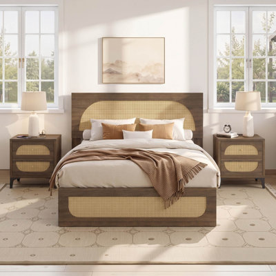 Base de lit avec tête de lit Modern Farmhouse