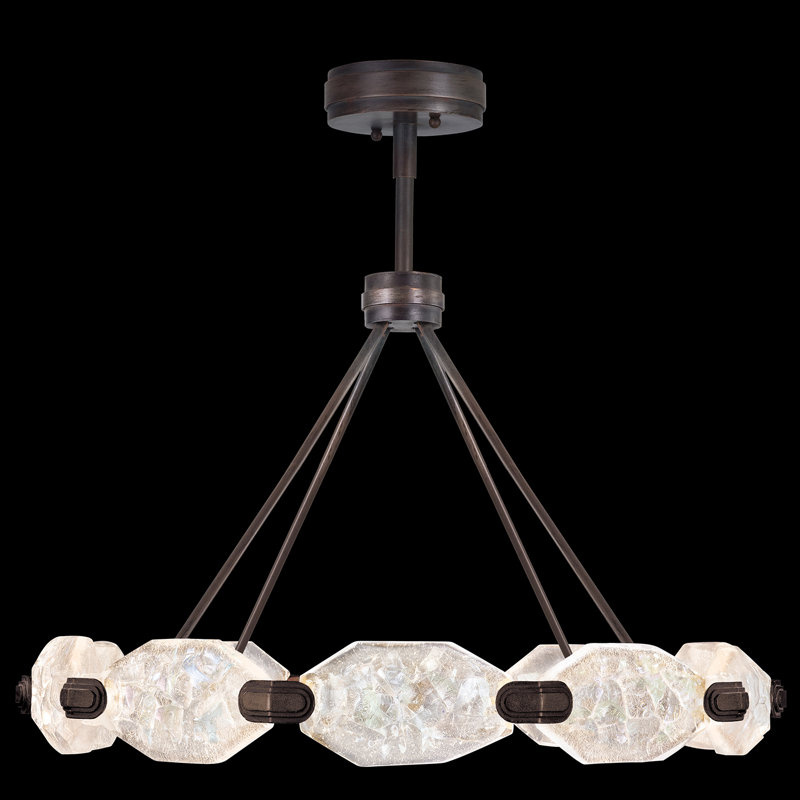 Lustres ronds 32 "Allison Paladino, Bronze patiné