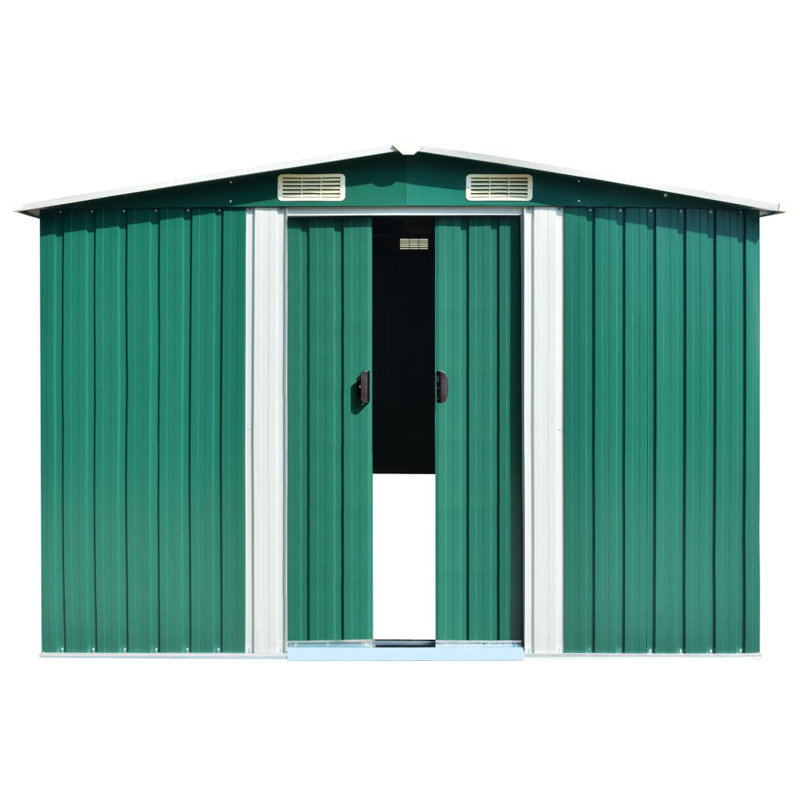 Garden Shed 257x779x181 cm Galvanised Steel, Green