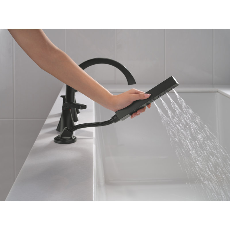 Roman Tub Trim with Hand Shower, Matte Black