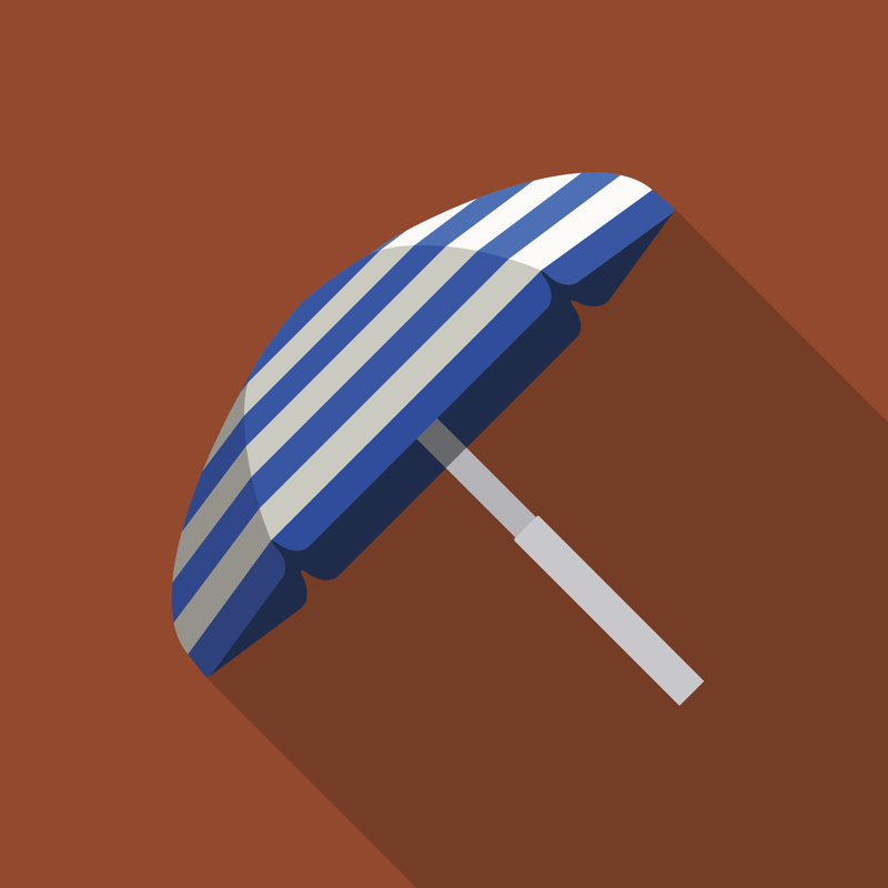 Beach Umbrella by Mochipet - Wrapped Canvas Print, 76cm H x 76cm W