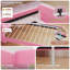 Structure de lit simple tapissier princesse avec tiroirs de rangement, rangement caché, rails de sécurité, station de charge, support en métal robuste, rose-352277207-352277210