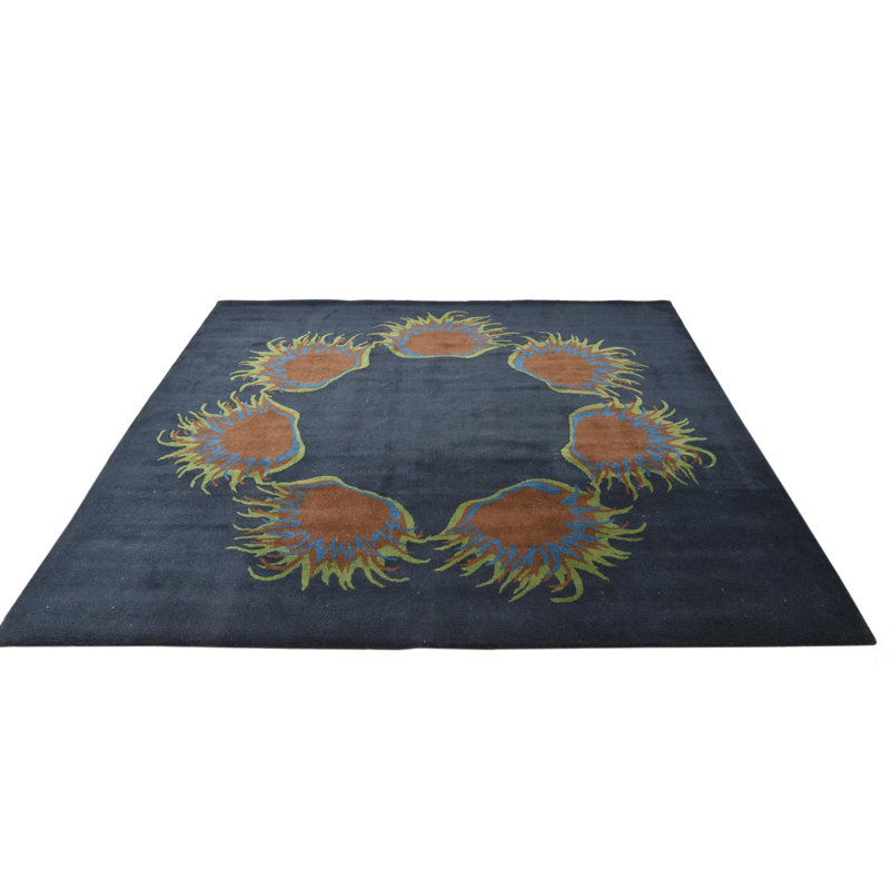 Tapis carré bleu marine Myrick