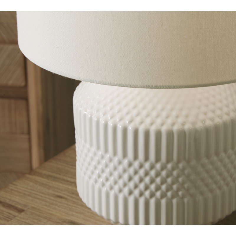 Bequette 38 cm Ceramic Table Lamp, White
