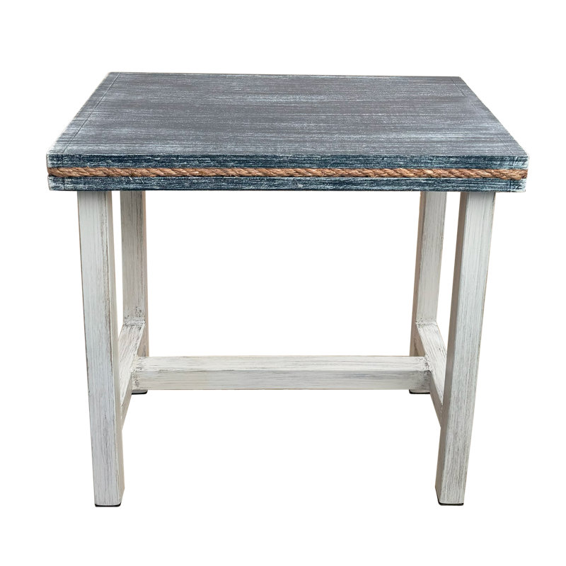 Table de bout rectangulaire en fer avec incrustation de corde