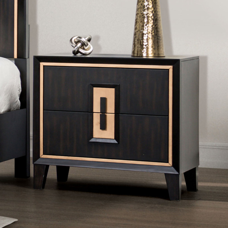 Mobilier de chambre à coucher contemporain avec table de chevet 1 pièce