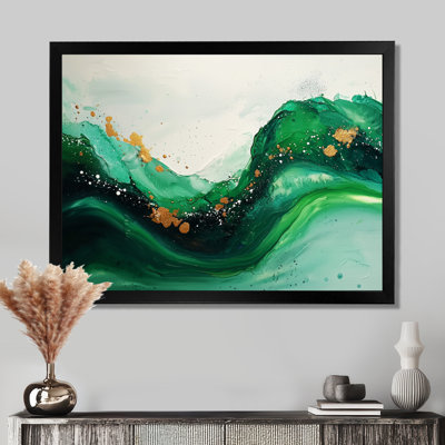 Abstrait fugue blanche et verte en couleur II - Minimalisme abstrait, art mural