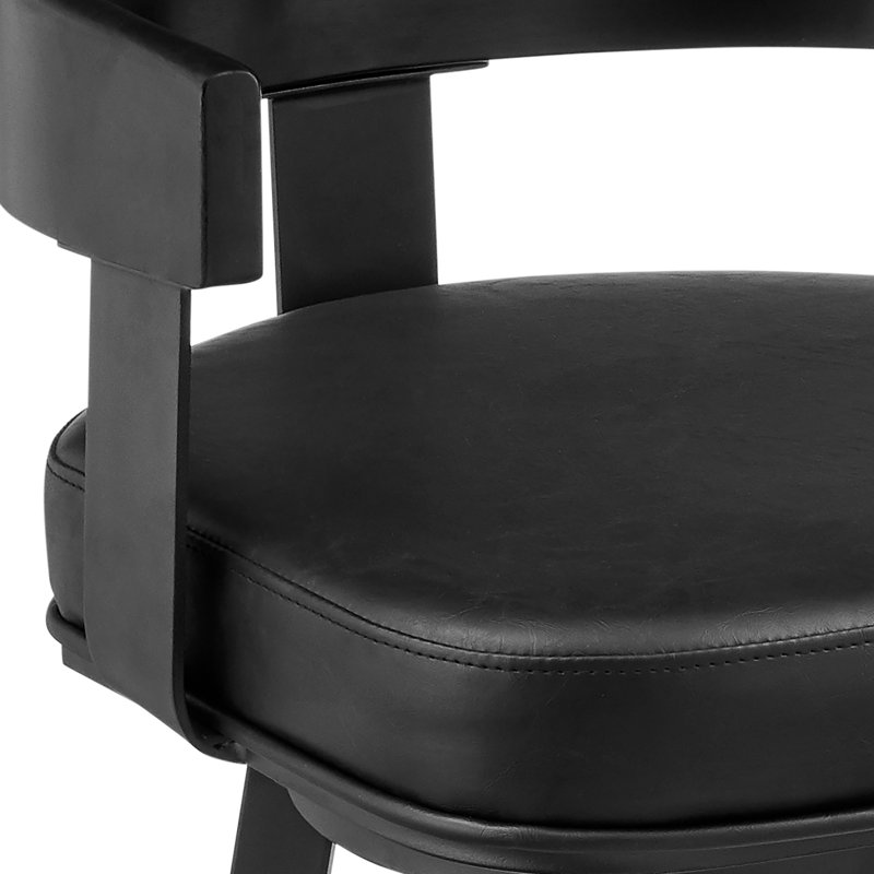 Tabouret de bar Ahlem, Noir, Tabouret de comptoir (siège d'une hauteur de 26 p